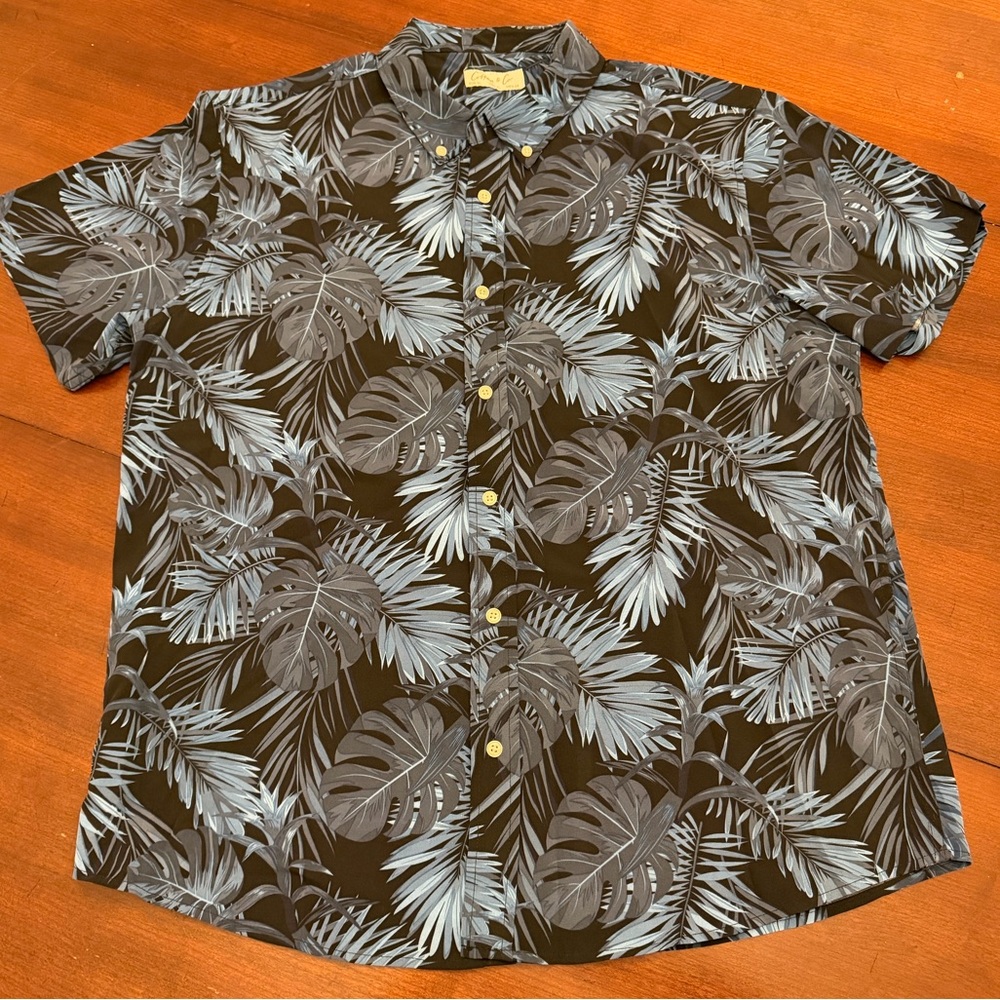 Cotton & Co. Men’s Short Sleeve Button Down Hawaiian Print Shirt Size XL